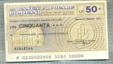 A2239 ASIGNAT BILET BANCA POPOLARE DI MILANO -ITALIA- 50 LIRE-starea cese vede