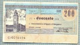 A2245 ASIGNAT BILET BANCA POPOLARE DI BERGAMO -ITALIA- 200 LIRE-starea cese vede