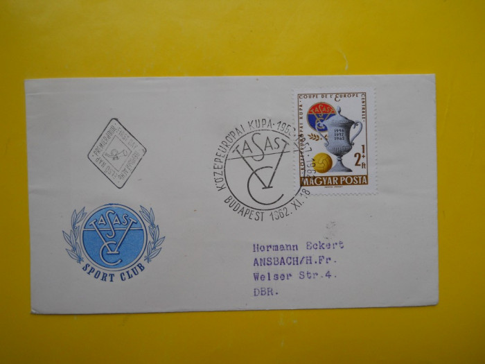 HOPCT PLIC S 119 UNGARIA 1962 SPORT TASAST -FDC