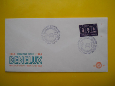 HOPCT PLIC S 126 OLANDA 1964 BENELUX UNIUNE VAMAL;A -FDC foto