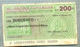 A2242 ASIGNAT BILET BANCA POPOLARE DI MILANO -ITALIA- 200 LIRE-starea cese vede