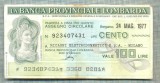 A2234 ASIGNAT BILET BANCA PROVINCIALE LOMBARDA-ITALIA- 100 LIRE-starea cese vede