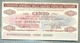 A2253 ASIGNAT BILET BANCA L&#039;ISTITUTO CENTRALE -ITALIA- 100 LIRE-starea cese vede