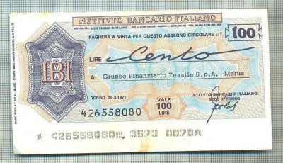 A2264 ASIGNAT BILET BANCA L&amp;#039;ISTITUTO BANCARIO -100 LIRE-starea cese vede foto