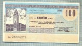 A2244 ASIGNAT BILET BANCA POPOLARE DI BERGAMO -ITALIA- 100 LIRE-starea cese vede