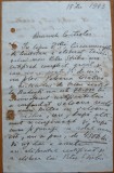 Scrisoare a lui Constantin George Manu, diplomat din familie de boieri, 1943