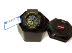 Ceas CASIO G-SHOCK Ga100 black-yelow (Poze reale,Garantie) foto