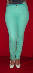 Pantaloni femei, turcoaz, corai, tip pana, PA-152-PA foto