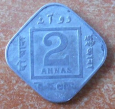India Britanica 2 Annas - George V 1920 Copper-nickel KM# 516 foto