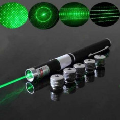 LASER POINTER VERDE 532nm 50mW cu 5 capete de schimb foto