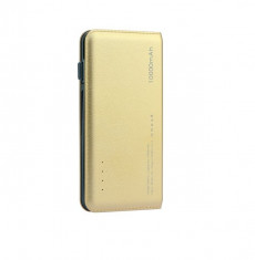 Acumulator extern quick charge power bank 10000 mah, auriu foto