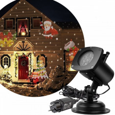 Proiector LED exterior 4W, 12 modele figurine, proiectie rotativa foto