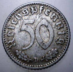 B.699 GERMANIA AL III-LEA REICH 50 REICHSPFENNIG 1935 D foto