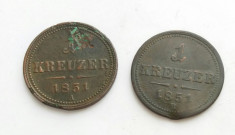 Lot 1 kreuzer 1851 A ,B foto