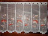 Cumpara ieftin PERDEA PANOU ALBA CU MODEL FLORI COLORATE 0,6m/1,35m