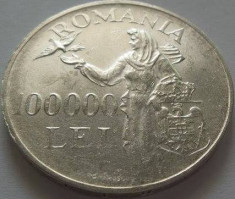 LICITATIE MONEDA ARGINT NECURATATA 100000 Lei - ROMANIA, anul 1946 *de la 1 Euro foto