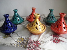 Set 6 Tajine/tagine Mari - Chefchaouen - Maroc foto