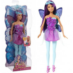 Jucarie Barbie Fairy Summer cu par mov CFF34 Mattel foto