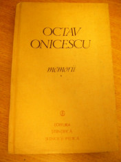 MCCB - OCTAV ONICESCU - MEMORII - ED 1982 foto