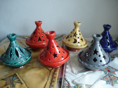 Set 6 Tajine/tagine Mari - Chefchaouen - Maroc foto