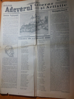 ziarul adevarul literar 11 decembrie 1927-mihail sadoveanu,tudor arghezii foto