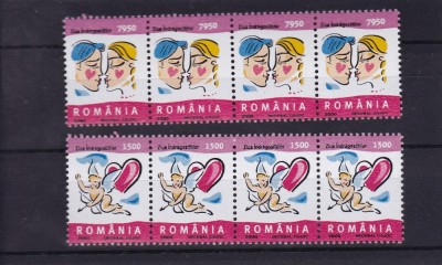 ROMANIA 2000 LP 1503 ZIUA INDRAGOSTITILOR STRAIF DE 4 SERII MNH foto