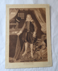 Francesco Bartolozzi &amp;quot;Sir Anthony Mildmay&amp;quot; gravura 1799 foto