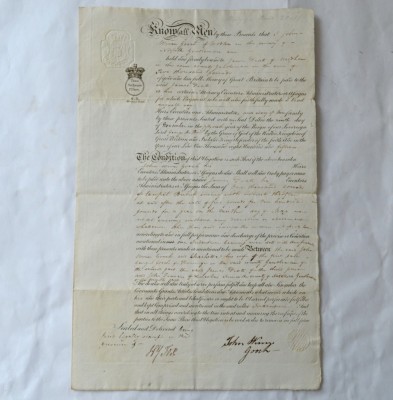 Vechi document englezesc 1816 foto