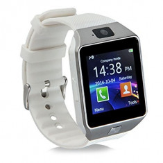 Ceas Smartwatch DZ09 cu MicroSIM si Camera SPY Alb foto