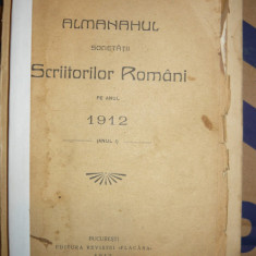 Almanahul Societatii Scriitorilor Romani pe anul 1912 ( anul I )