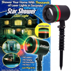 Proiector Laser Night Star Shower Metalic Ploaie De Stele Craciun Originalul foto