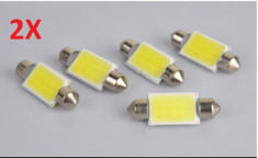 Set 2 C5W Becuri Led Alb COB 12 Led 39mm 5W foto