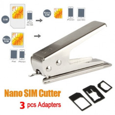 Cutter cleste taiat cartela SIM in Nano SIM si 3 accesorii foto