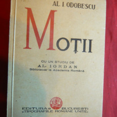 Al.I.Odobescu - Motii -interbelica ,studiu Al.Iordan,portretul si autograf tipa