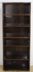 Biblioteca din lemn masiv cu polite reglabile; Dulap; Vitrina; foto
