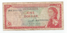 LL bancnota Caraibele de Est 1 dollar 1965 VF foto