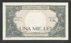 ROMANIA 1000 1.000 LEI 20 martie 1945 fond verde [3] a UNC foto