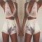 Lenjerie Lady Lust Sexy Alb Dantela Boxeri Bikini Chiloti + Sutien Set 2 Piese