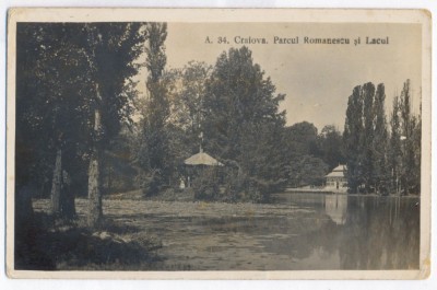 3631 - CRAIOVA, Park Romanescu, Romania - old postcard, real PHOTO - unused foto