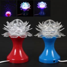 Lampa rotativa multicolora cu LED Disco Lotus foto