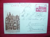 Carte Postala - Franta -Paris -Hotel de Sens ,timbru 90C rosu marca fixa 1935, Circulata, Printata