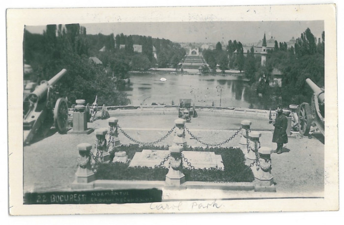 2538 - BUCURESTI, Park Carol - old postcard, real PHOTO - used