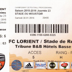 Bilet meci fotbal FC LORIENT - STADE DE REIMS 30.01.2016
