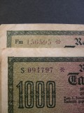 Lot 2 buc. Germania 1000 mark 1922 FORMAT SERIE DIFERITE