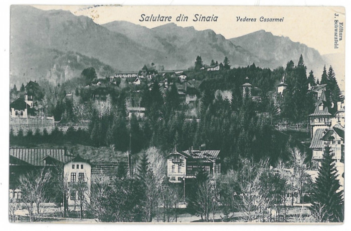 3655 - SINAIA, Prahova, Panorama - old postcard - used - 1908
