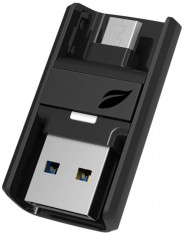 Stick USB 3.0 + microUSB Leef Bridge 32GB Mobile Negru foto
