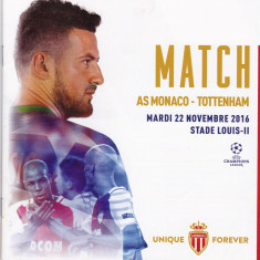 Program meci fotbal AS MONACO - TOTTENHAM HOTSPUR 22.11.2016 (Champions League)
