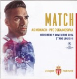 Program meci fotbal AS MONACO - CSKA MOSCOVA 02.11.2016 (Champions League)