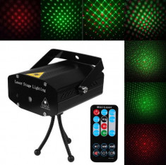Mini proiector cu laser si microfon Disco Stage Lighting foto