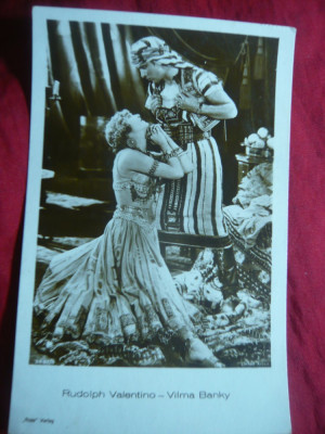 Ilustrata Actor Rudolf Valentino si Vilma Banki in Son of the Sheik 1926 foto